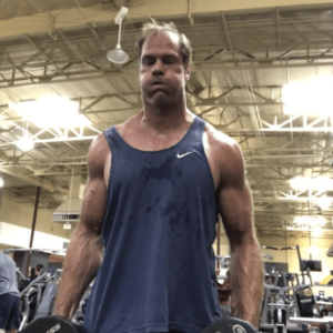 Dr Shawn Baker doing bicep curls
