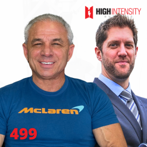 A profile photo of Dagoberto Vila and Dr. James Fisher with a white background with the High Intensity Business podcast logo on the top-right and the episode number (499) on the bottom-left.
