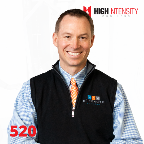 A profile photo of Jeff Tomaszewski with a white background with the High Intensity Business podcast logo on the top-right and the episode number (520) on the bottom-left.