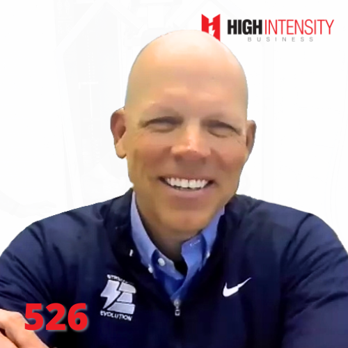 A profile photo of Patrick Ziebell with a white background with the High Intensity Business podcast logo on the top-right and the episode number (526) on the bottom-left.
