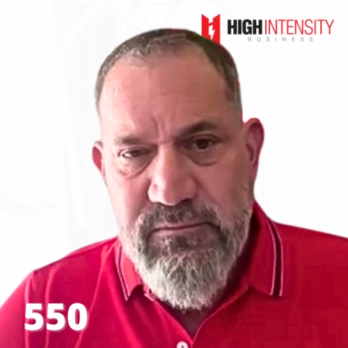 A profile photo of Dr. Ben Bocchicchio with a white background with the High Intensity Business podcast logo on the top-right and the episode code (550) on the bottom-left.