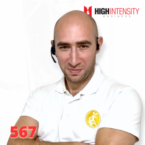 A profile photo of Daniele Schittone with a white background with the High Intensity Business podcast logo on the top-right and the episode code (567) on the bottom-left.