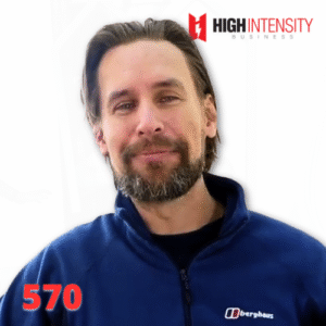 A profile photo of Simon Shawcross with a white background with the High Intensity Business podcast logo on the top-right and the episode code (570) on the bottom-left.